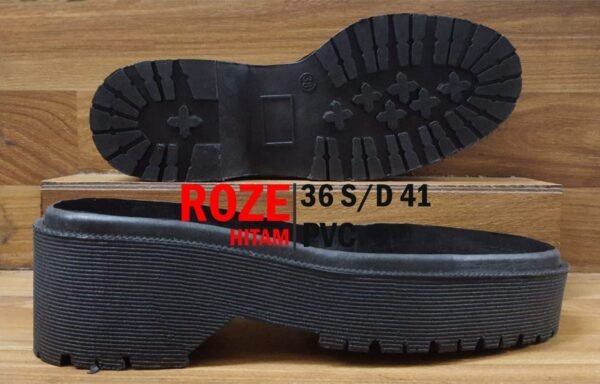 Sol Sepatu Wanita ROZE HITAM PVC 16